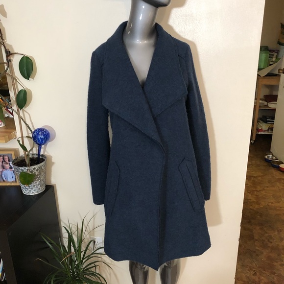 ESPIRT | Blue teal water fall wool light jacket - Picture 12 of 15